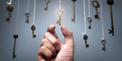 hang grabbing the golden key amongst regular keys